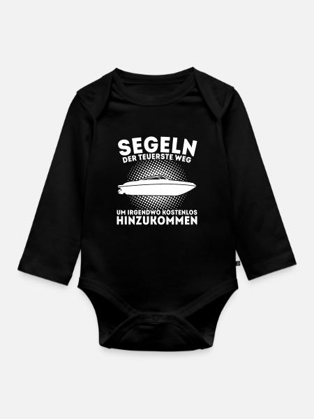 Boot Kapitän booten Geschenk - Baby Bio-Langarm-Body - Schwarz