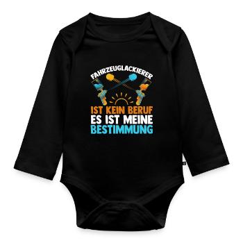 Lackierer Fahrzeuglackierer Autolackierer - Baby Bio-Langarm-Body - Schwarz - Vorne