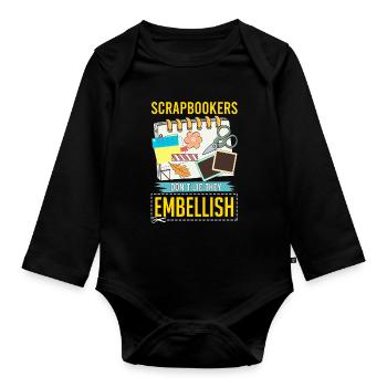 Scrapbooking - Organic Longsleeve Baby Bodysuit - black - Front