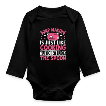 Soap manufacturer Soapologist - Organic Longsleeve Baby Bodysuit - black - Front