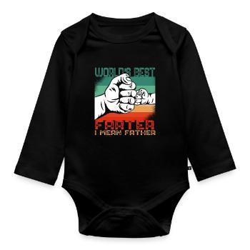 Weltbester Furz Ich meine Vater lustiger Vater - Baby Bio-Langarm-Body - Schwarz - Vorne