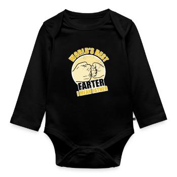 Weltbester Furz Ich meine Vater lustiger Vater - Baby Bio-Langarm-Body - Schwarz - Vorne