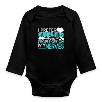 Guinea Pig I Prefer Guinea Pig - Organic Longsleeve Baby Bodysuit - black - Front