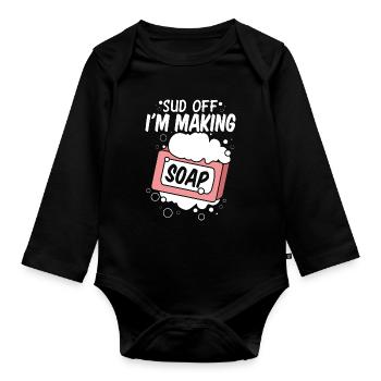 Soap Making, Soap Maker, Soapologist - Organic Longsleeve Baby Bodysuit - black - Front