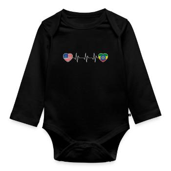 Ethiopia - Organic Longsleeve Baby Bodysuit - black - Front
