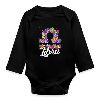 Libra Libra Zodiac Sign Of Zodiac - Organic Longsleeve Baby Bodysuit - black - Front