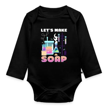 Fabrication de savon, savonnier, savonologue - Body Bébé bio manches longues - noir - Devant