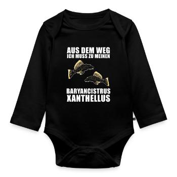 Fish Baryancistrus Xanthellus Fisher Geschenk - Baby Bio-Langarm-Body - Schwarz - Vorne