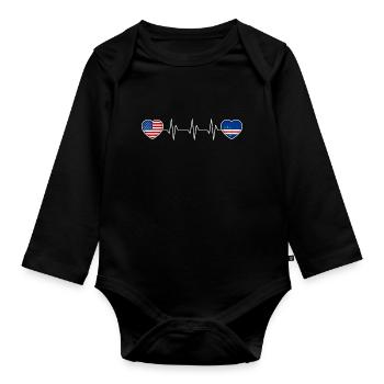 Cape Verde - Organic Longsleeve Baby Bodysuit - black - Front