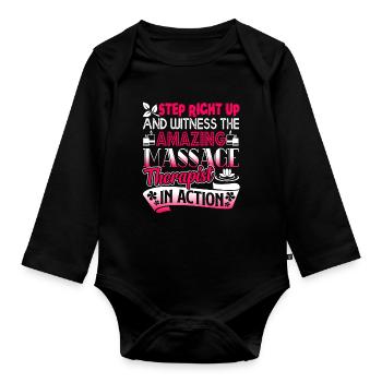 Massage Therapist Massage Therapist In Action - Organic Longsleeve Baby Bodysuit - black - Front