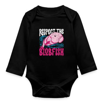 Blobfisch respecte le poisson blobon - Body Bébé bio manches longues - noir - Devant