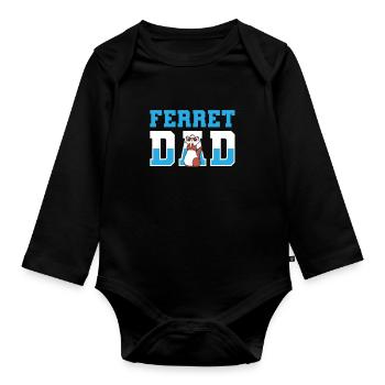 Ferret polecat father - Organic Longsleeve Baby Bodysuit - black - Front