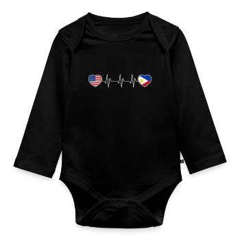 Philippinen - Baby Bio-Langarm-Body - Schwarz - Vorne