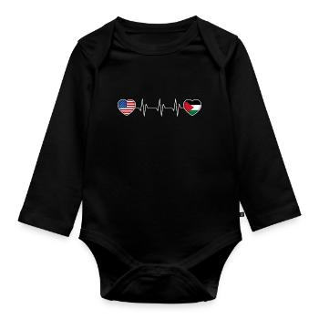 Palestine - Body Bébé bio manches longues - noir - Devant