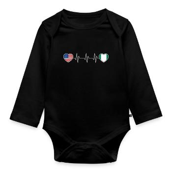 Nigeria - Baby Bio-Langarm-Body - Schwarz - Vorne