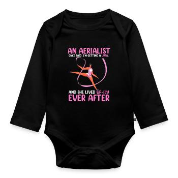 Soie aérienne - Body Bébé bio manches longues - noir - Devant