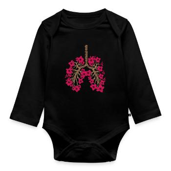 Garden Florist Gift Women Plants Flowers - Organic Longsleeve Baby Bodysuit - black - Front