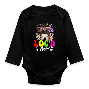 Hippie Dreadlocks Rasta - Organic Longsleeve Baby Bodysuit - black - Front