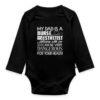 Nurse Anesthetist Nurse Anesthetist Dad - Organic Longsleeve Baby Bodysuit - black - Front