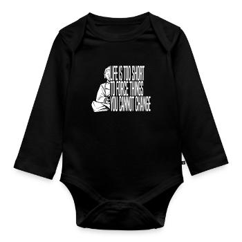 Buddha Buddhist Buddha, Lass Die Scheiße Los - Baby Bio-Langarm-Body - Schwarz - Vorne