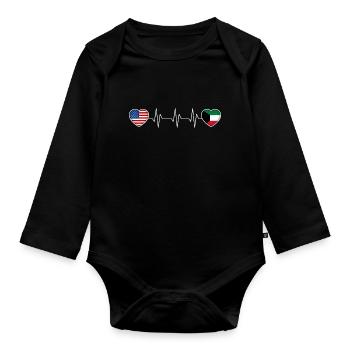 Kuwait - Baby Bio-Langarm-Body - Schwarz - Vorne