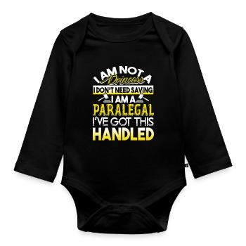 Paralegal Paralegal Got This Handled - Organic Longsleeve Baby Bodysuit - black - Front