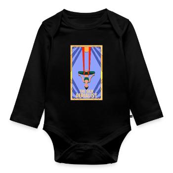 Air silk - Organic Longsleeve Baby Bodysuit - black - Front
