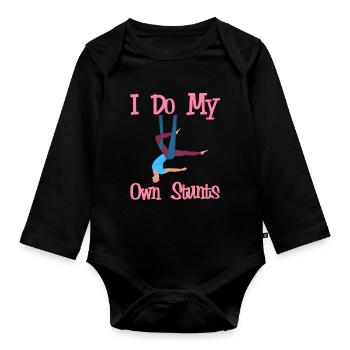 Aerial Silk Aerialist - Organic Longsleeve Baby Bodysuit - black - Front