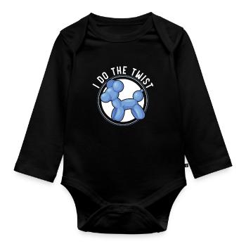 Ich mache den Twist Ballonverdrehung Ballonmodelli - Baby Bio-Langarm-Body - Schwarz - Vorne