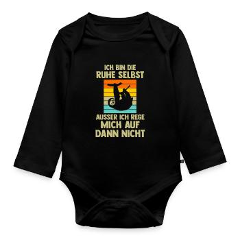 Faultier Sarkasmus Sarkastisch Geschenk - Baby Bio-Langarm-Body - Schwarz - Vorne
