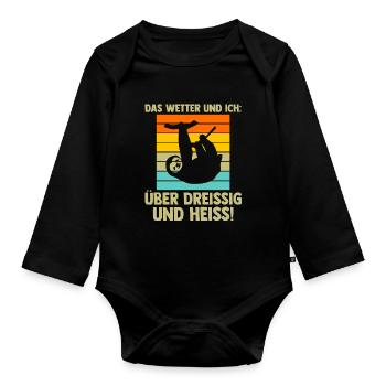 Faultier Sarkasmus Faultier Liebhaber Geschenk - Baby Bio-Langarm-Body - Schwarz - Vorne