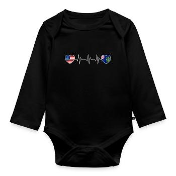Pitcairninseln - Baby Bio-Langarm-Body - Schwarz - Vorne