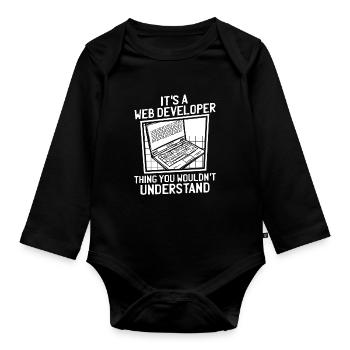 Web Developer Web Developer - Organic Longsleeve Baby Bodysuit - black - Front