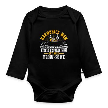 Mundharmonika Instrument und Mundharmonika - Baby Bio-Langarm-Body - Schwarz - Vorne