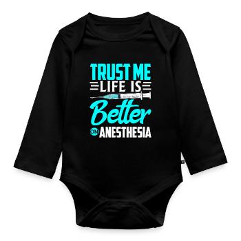 Anaesthetist - Organic Longsleeve Baby Bodysuit - black - Front