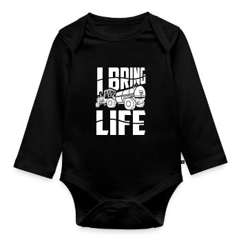 Truck Driver Trucker Truck Driver - Organic Longsleeve Baby Bodysuit - black - Front