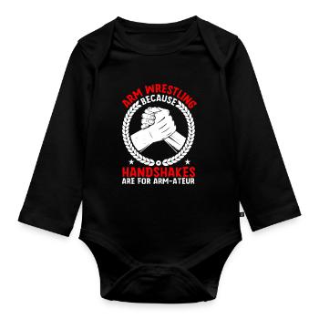 Armdrücker - Baby Bio-Langarm-Body - Schwarz - Vorne