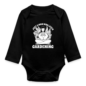 Jardinier amateur jardin maman - Body Bébé bio manches longues - noir - Devant
