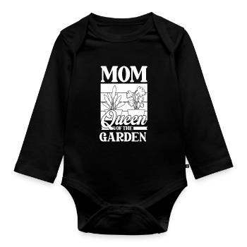 Jardinier amateur jardin maman - Body Bébé bio manches longues - noir - Devant