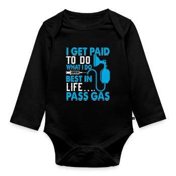 Anesthesiologist Anesthesiology - Organic Longsleeve Baby Bodysuit - black - Front