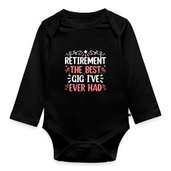Grand-mère retraitée Pension de retraite Grand-mère Reti - Body Bébé bio manches longues - noir - Devant