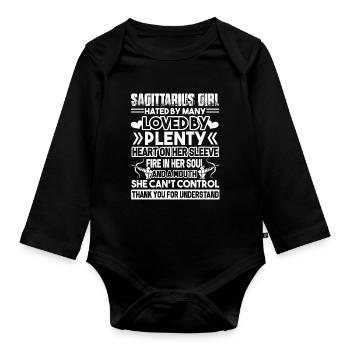 Sagittarius Sagittarius Girl Sign Of Zodiac - Organic Longsleeve Baby Bodysuit - black - Front