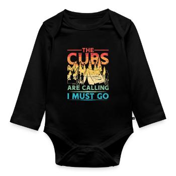 Scout Guide The Cubs Are Calling I Must Go - Organic Longsleeve Baby Bodysuit - black - Front