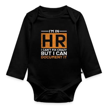 HR Manager Human Resources Manager - Organic Longsleeve Baby Bodysuit - black - Front
