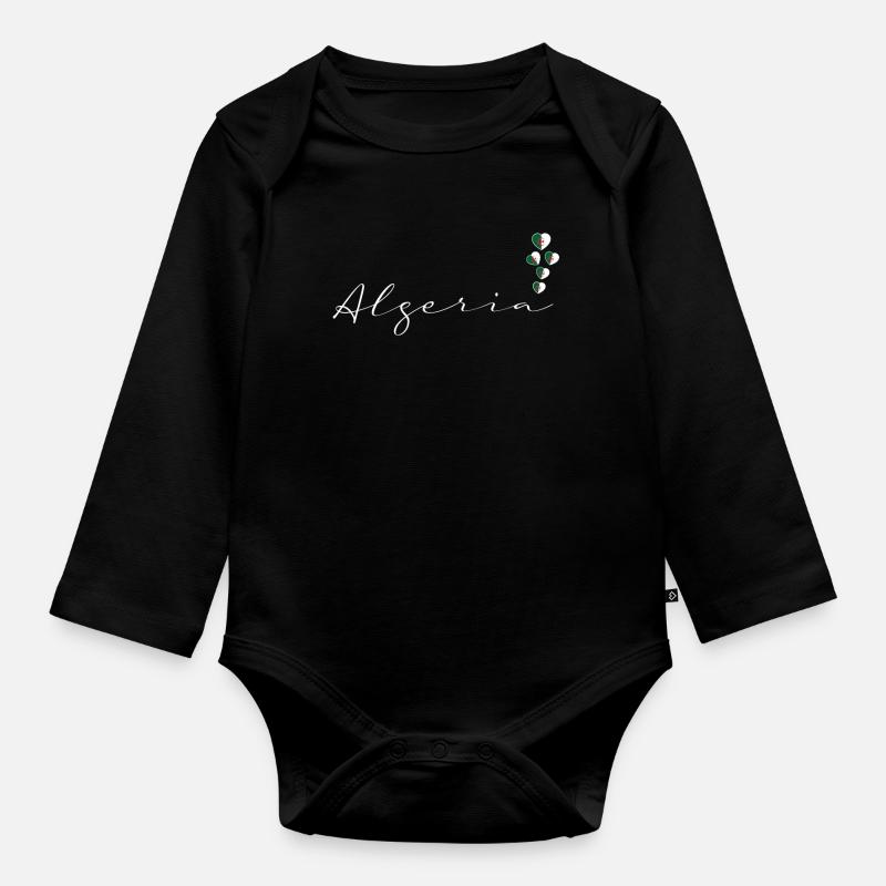 Algérie - Body Bébé bio manches longues - noir