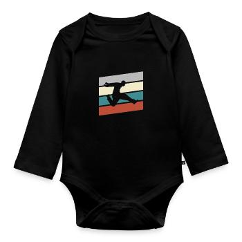 Parkour Retro - Organic Longsleeve Baby Bodysuit - black - Front
