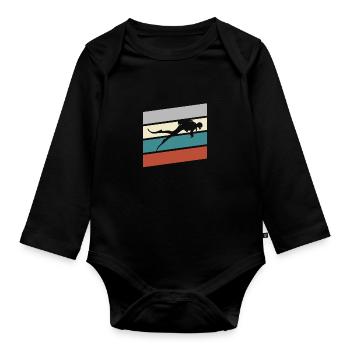 Plongée Rétro - Body Bébé bio manches longues - noir - Devant