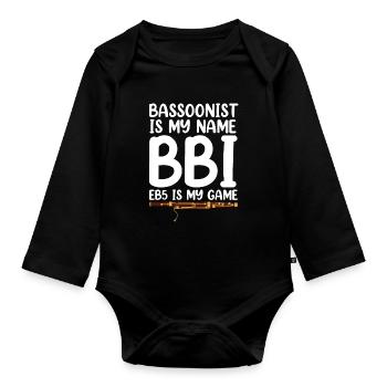 Fagott - Baby Bio-Langarm-Body - Schwarz - Vorne