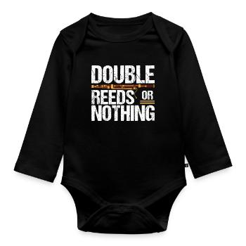 Bassoon bassoonist - Organic Longsleeve Baby Bodysuit - black - Front