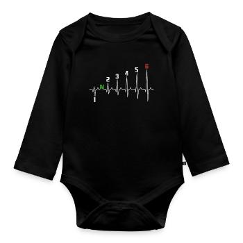 1N23456 Motorcycle Gearshift - Adrenaline - Pulse - Organic Longsleeve Baby Bodysuit - black - Front